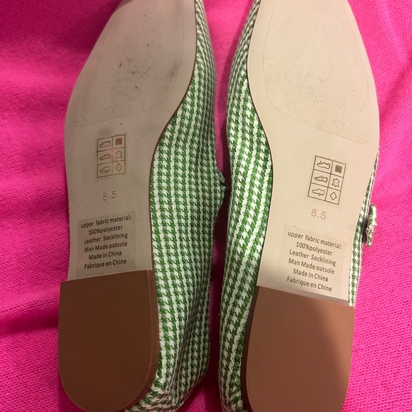 Jeffrey Campbell ( for Anthropologie) green/white checked Mary Jane’s . Size 8.5 - Picture 2 of 4
